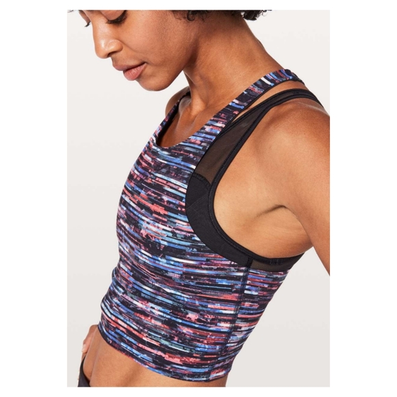 Lululemon Break Free Tank - Nulu - Hinshu Alpine White Multi / Black - Picture 5 of 10